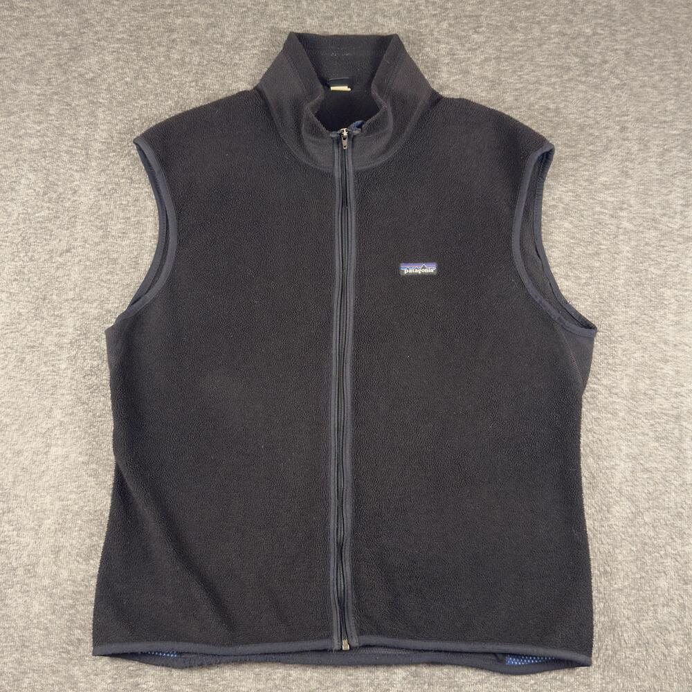 Vintage Patagonia Vest Mens XL Black Fleece Full Zip Windproof PEF USA Outdoor